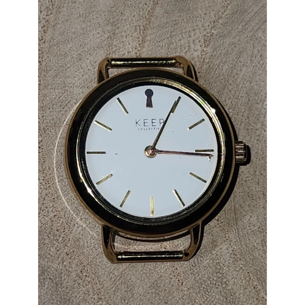 KEEP Collective Round Rose Gold TimeKey Watch w White & Rose Gold Accents